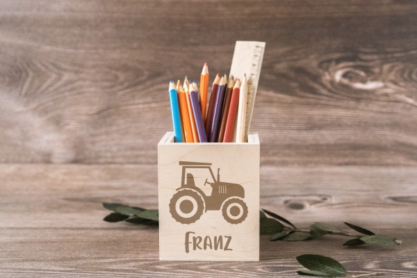Stiftehalter Traktor -personalisiert-